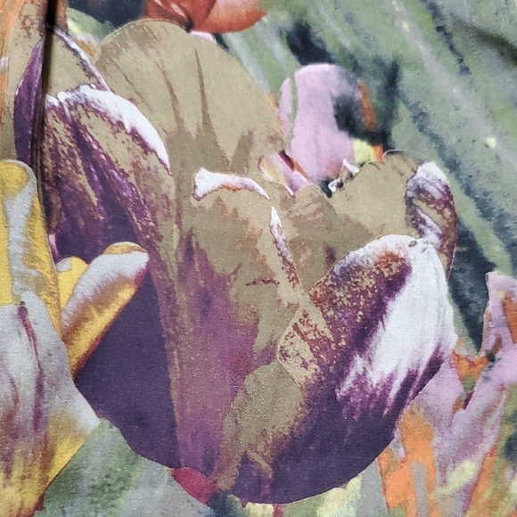 Ted Baker Green and Purple Pleated Tulip Floral Mini Skirt - Picture 7 of 8